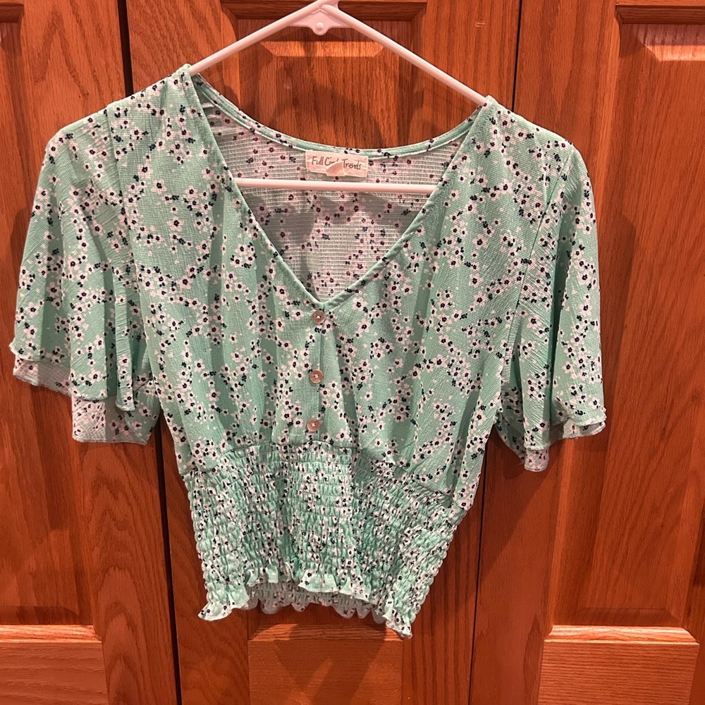 Teal crop top